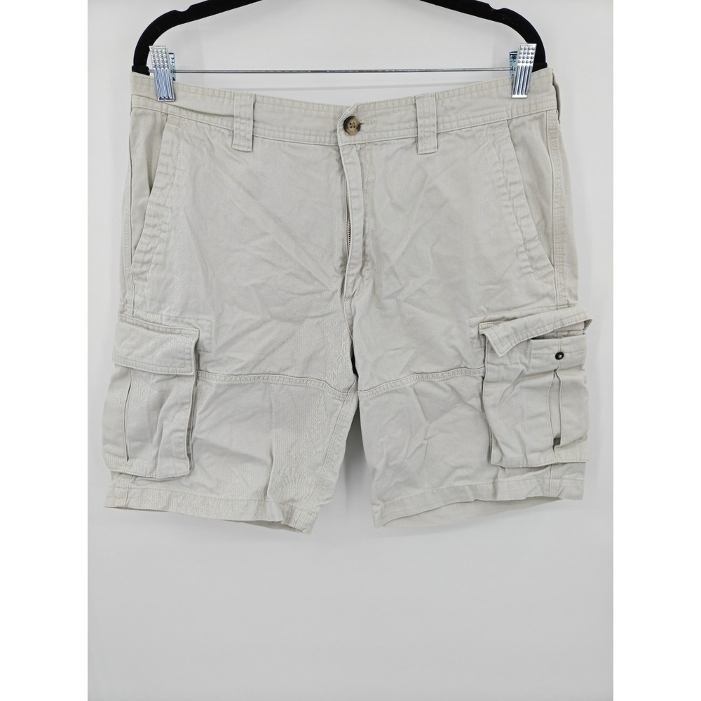 Club Room Mens Tan Khaki Cotton Twill Cargo Shorts Size 34W